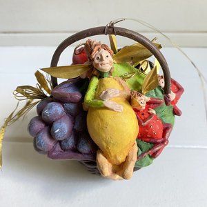 Dept 56 Tutti Frutti Fruit Fairies Basket  Ornament Patience Brewster Vintage